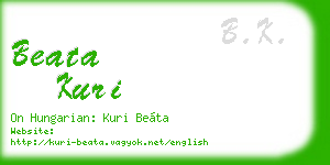 beata kuri business card